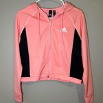 Adidas NEW pink cropped boxy fit full zip hoodie women’s size small Photo 1