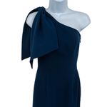 Dress the Population  Tiffany Orchard One Shoulder Midi Dress Bow Shoulder Blue Photo 4