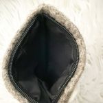 Boutique  | Brown Off-White Felted Wool Zipper Bag Pouch Floral 
 Flower Leaf Photo 3