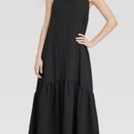 A New Day NEW Halter High Low Black Dress Size Small Tiered Bottom Elastic Back Photo 0