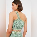 Hyacinth House Gina Crop Top Size S NWT Green Floral One Shoulder Cotton Boho Photo 1