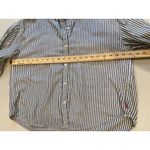 Levi's Shirt Women XS Grey Button Up Striped 100% Cotton Workwear Travel Casual Photo 2