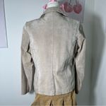 American Vintage Vintage 90s Cream Beige Genuine Leather Suede Button Blazer Coat Womens Medium‎ Photo 4
