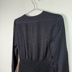 Sandro Black Snakeskin Effect Smocked Dress Photo 3