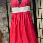 VNT Deadstock OCbyOC (Oleg Cassini) Red/White Pleated Full Skirt Sun Dress: 12 Red Photo 1