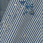 Las Olas  women’s butterfly embroidered large blue long sleeve button up shirt Photo 2