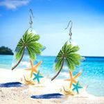 1 pair Hawaii faux leather tear drop shape dangle earrings Faux fashion jewelry Photo 2