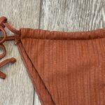 SheIn Swimwear S. L Tan / Brown Ribbed Knit String Bikini Bottoms Ties At Sides Photo 3
