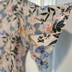 Lemire G Women’s Sz: M Linen Floral Butterfly Flutter Bell Sleeve Top. Blue Size M Photo 7