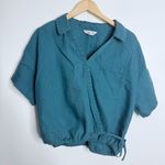 Athleta Borealis Green Playa Linen Tie Top Size X-Large Photo 2