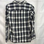 Duluth Trading Co. women’s black cream plaid flannel button down shirt casual S Photo 5