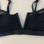 l*space NWOT L* Black Ribbed & Mesh Sadie Bikini Top Photo 9
