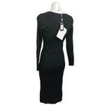 Rag and Bone NWT Black Asher Rib Knit Long Sleeve Square Neck Bodycon Midi Dress S Photo 5
