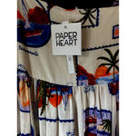 Paper Heart NWT  Anthropologie Italian Floral Stamps Linen Blend Maxi Dress M Photo 2