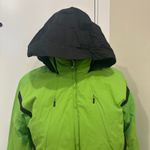 EandO E+O RECCO Neon Green Belted Winter Ski Coat Technical Outerwear Alpine 8 Photo 7