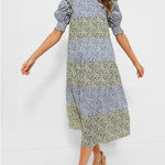 Tuckernuck HYACINTH HOUSE Green & Blue Floral Barton Midi Dress XS New Photo 0