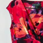 Ralph Lauren Lauren  Floral‎ Dress Women's Size 10 Sleeveless Ruched Photo 3
