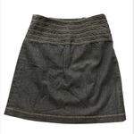 Etcetera  Navy Blue Denim Stretch Button Mini Skirt Size 6 Photo 1