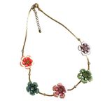 Multicolor Enamel Flower Choker Necklace Photo 8