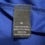 Dress Barn  Collection Dress Women's 10 Blue Chiffon Midi A-Line Sleeveless Satin Photo 5