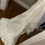 Oleg Cassini  satin lace strapless trumpet beaded wedding‎ dress 6 Photo 5