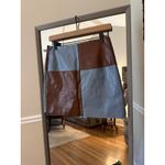 Timing Faux Leather Mini Skirt Size Medium NWT Blue,Brown Photo 4