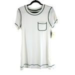 Tuckernuck Womens White Contrast Seam Short Sleeve Crewneck Sport Dress Sz XS Photo 1