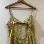 ZARA Satin Slip Dress Womens Size Large Printed Sleeveless Floral Midi Photo 9