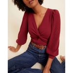 Nation Ltd Kalani twisted front blouse red medium Photo 10