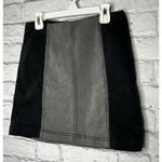 Free People modern femme colorblock black and gray mini skirt, size 8. Photo 2