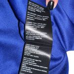 Bebe NWT  Double Ruffle Halter Neck Side Slit Gown In Cobalt 6 Photo 5