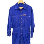 Liz Claiborne Women's Vintage  Shirt Dress Western Style‎ Blue Corduroy Midi 90's Photo 1