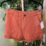 Bella Dahl  Sedona Linen Blend Rolled Cuff Utility Shorts NWT Size 26 Photo 2