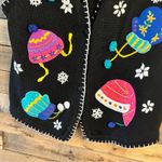 Victoria Jones Black Winter Sweater Vest‎ Size Large Photo 2