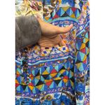 PEARLS By Aratta Los Angeles Women's Boho Floral Print V Neck Tunic Dress XL Blue Photo 10