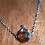 Baltic Amber Round Stone Sterling Silver Bracelet (6 Inch) Photo 1