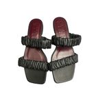 STAUD Maya Ruched Leather Slides Size 40 Slip Ons Square Toe Photo 1