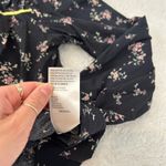 Free People ‎ Paloma Floral Button Up Blouse Top Black Long Sleeve Size Small Photo 6