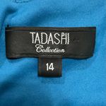 Tadashi Collection Turquoise Gown V Neck Pleated Knot Taffeta Dress Formal Sz 14 Blue Photo 2