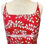 No Boundaries Vintage Y2K 90s Red Floral Mini Sun Dress White Flower Leaf Spaghetti Strap Lace Photo 2