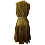 Vintage Betty Hartford glitter metallic dress with pleated skirt & belt Gold Photo 1