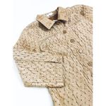 Vintage Textured Satin Shirt Jacket | Size M Tan Size M Photo 13