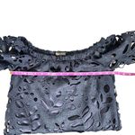 Women's | Pretty Garden | Navy Blue Off Shoulder Floral Lace Mini Dress - Small Photo 8