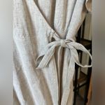 Show Me Your Mumu linen wrap dress beige vneck short sleeve sandy tie front bow Photo 3