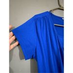 Boutique  Blue Faux Wrap Short Sleeve Top Size XL Photo 2