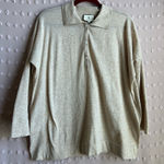 Tuckernuck  Long Sleeve Linen Blend Oversized Polo‎ Sweater Sz L/XL Tan Photo 0