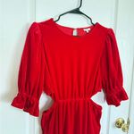 Anthropologie The Odell’s NEW Red Velvet Cutout Holiday Maxi Dress Photo 4