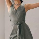 Avec Les Filles Anthropologie  Women’s Faux Leather Cross Back Wrap Romper Size S Photo 0