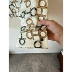 Worth Long Sleeve Chain Print Button Up Shirt 100% Silk Cream Women's Size 16 Gold Photo 2