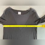 Nesh Tee shirt sheer v neck & upper arm long sleeves Shirt tail round Hem‎ small Black Photo 3